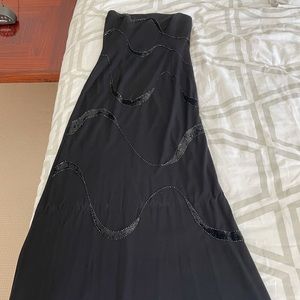 Black strapless floor length gown
